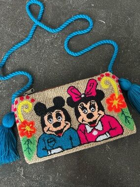 Handmade Mickey and Minnie Disney-Inspired  Crossbody Clutch Tassel Bag